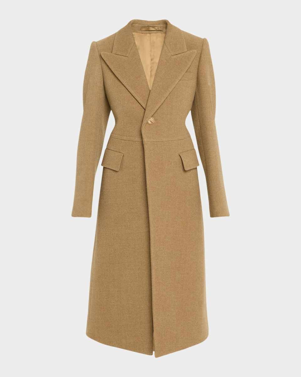 Tailored Wool Silk Melange Coat